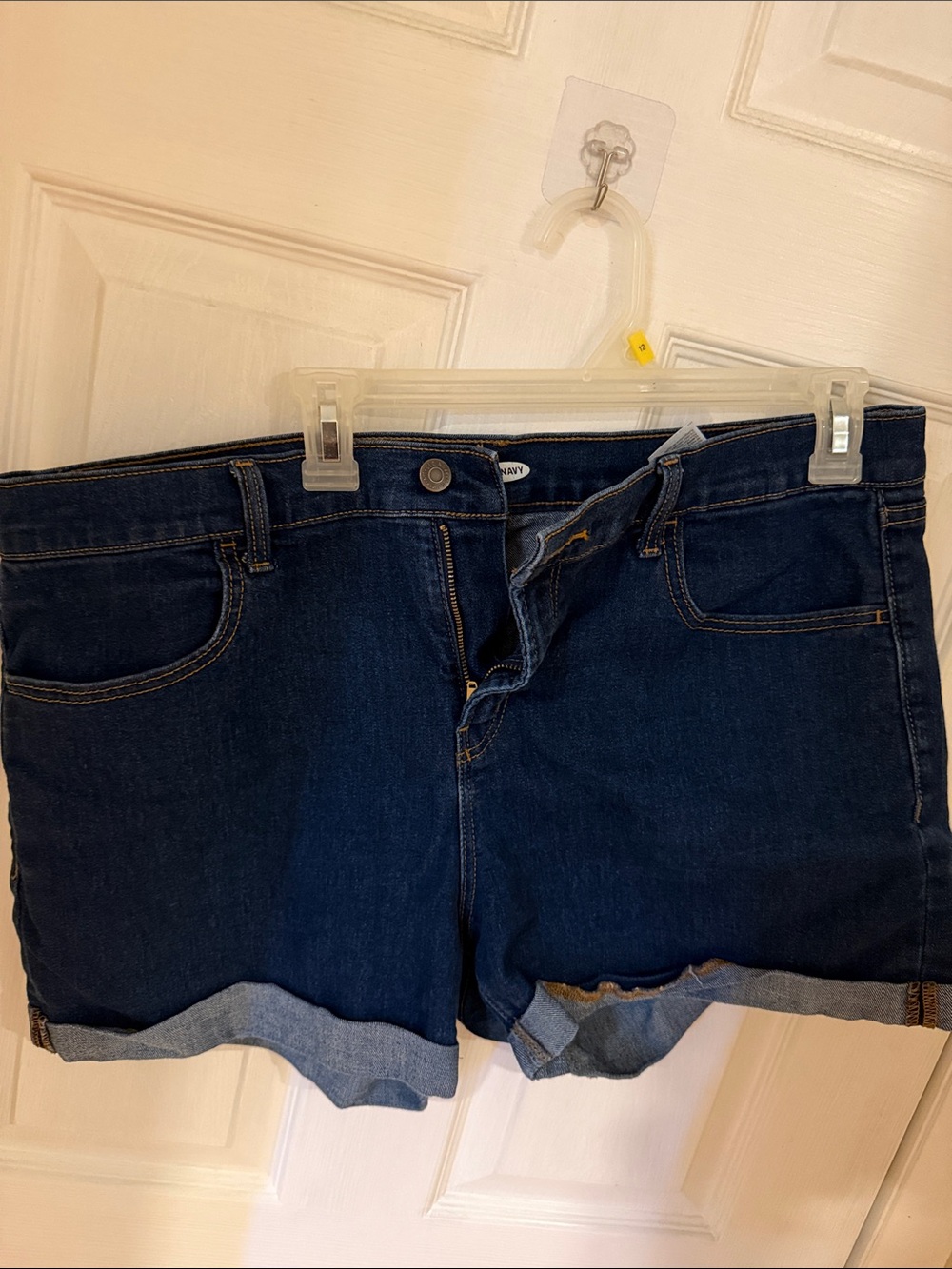 Old Navy Dark Blue Denim Rolled-Cuff Jean Shorts